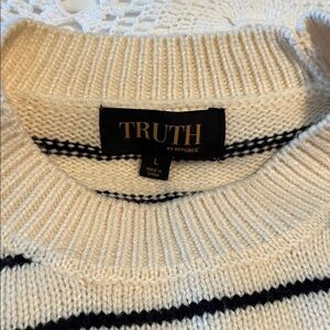 Truth Cream and Black Striped Knit Sweater